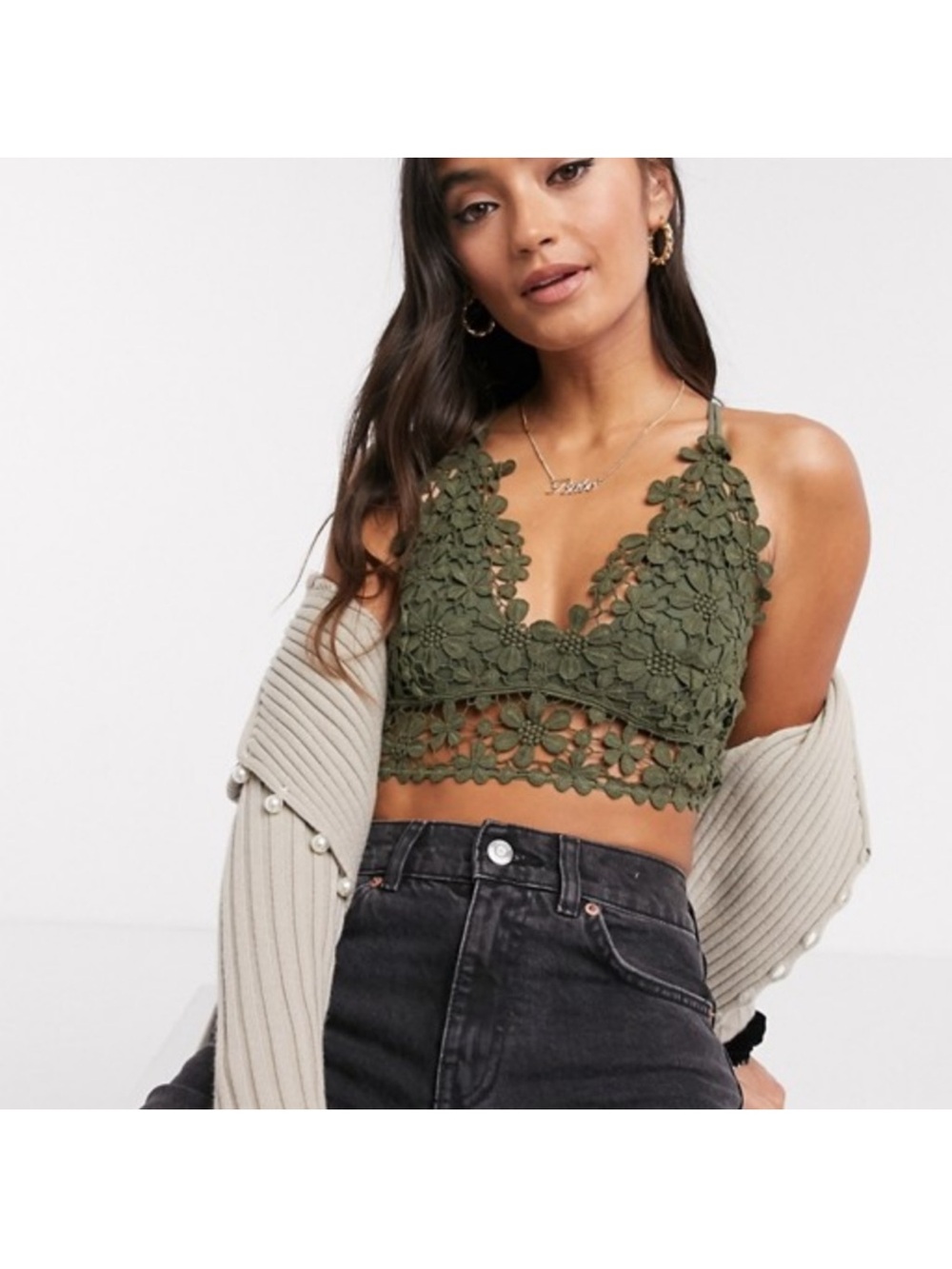 Free People Miss Dazie bralette features an intricate crochet floral lace design - Picture 8 of 12